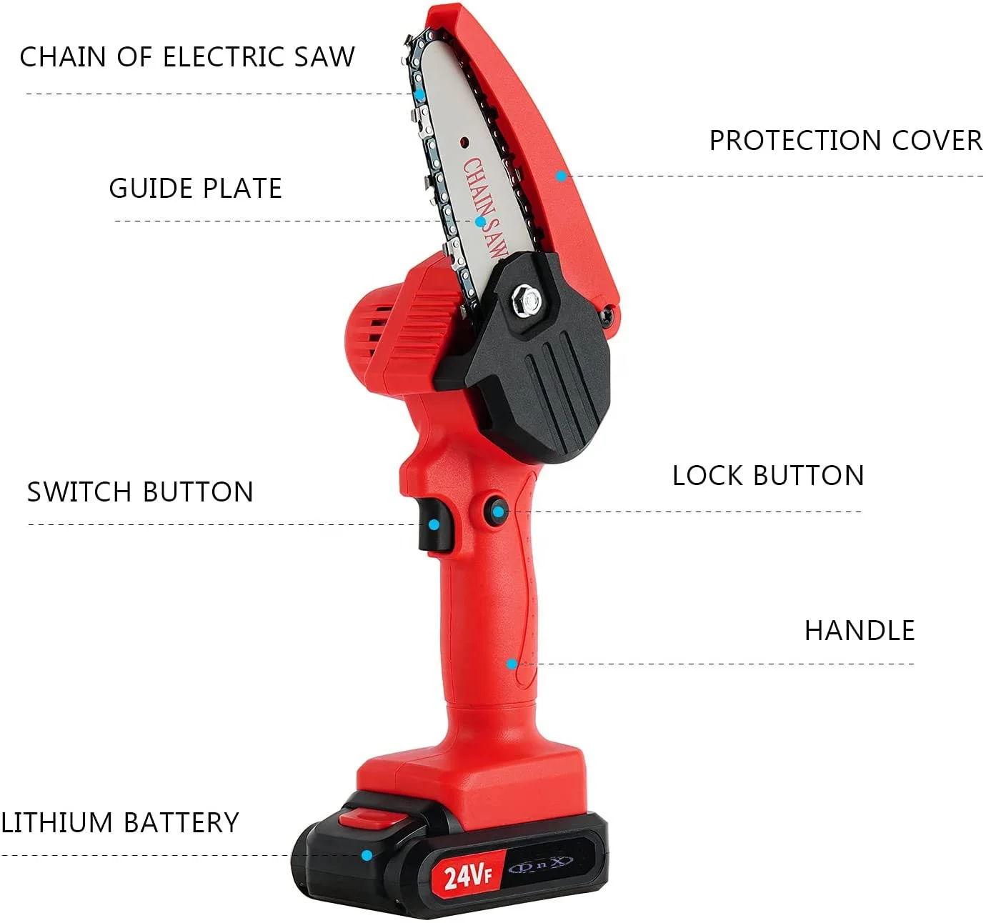 6 Inch 150 mm Cutting Machine Rechargeable Battery Cordless Electric lithium Chainsaw