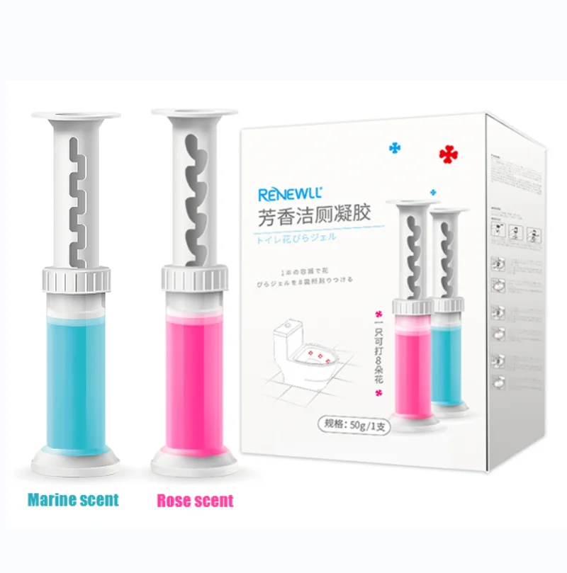 2023High quality toilet flower cleaner bathroom cute air fresher ocean rose fragrance bulk purchase gel toilet odor remover