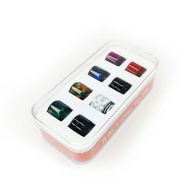 8 In 1  Wholesale  Epoxy Resin Mouthpiece Cobra Multi Colors Atomizer Tips For  Tanks 810 Drip Tip Kit Factory