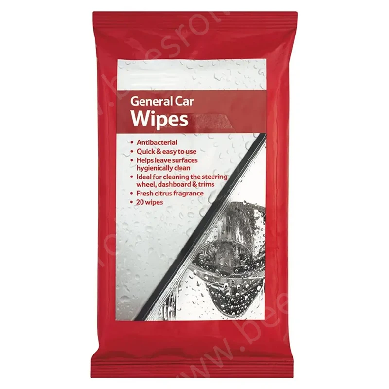 Wholesale Custom Portable Packing General Car Wipes Ideal For Cleaning The Steering Wheel, Dashboard&Trim 20 Count
