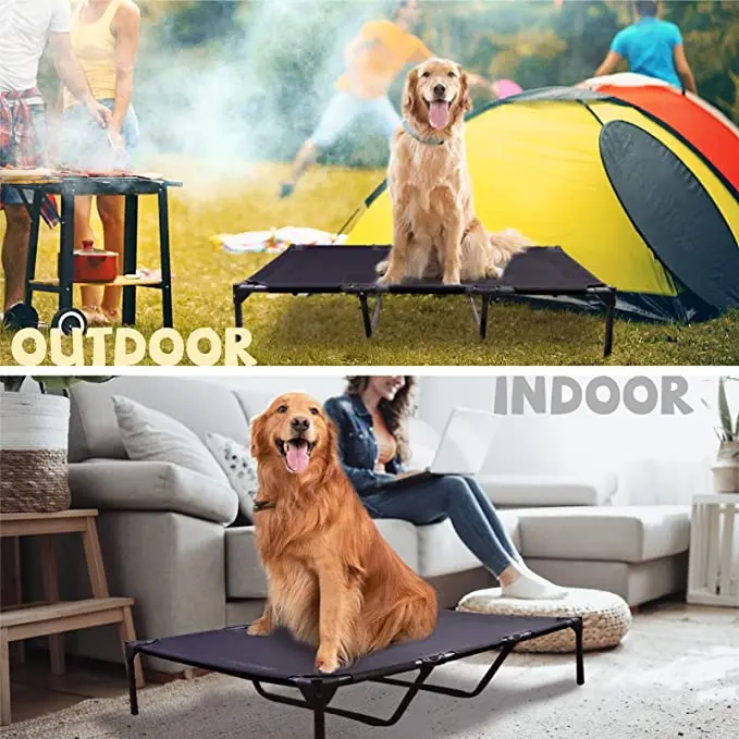 ZMaker Cooling Mesh Summer Portable Raised Dog Bed Foldable Elevated Camping Pet Beds for Dogs and Cats