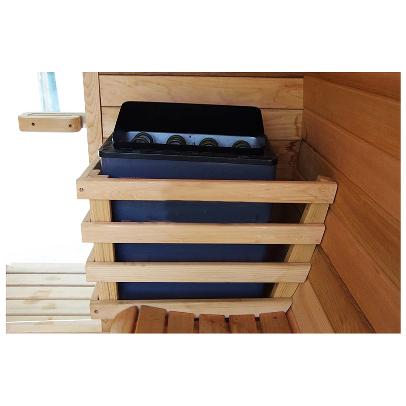 Panoramic Custom Garden Outdoor Wooden 6 Person Steam Barrel Sauna with 6kw Electric Stove