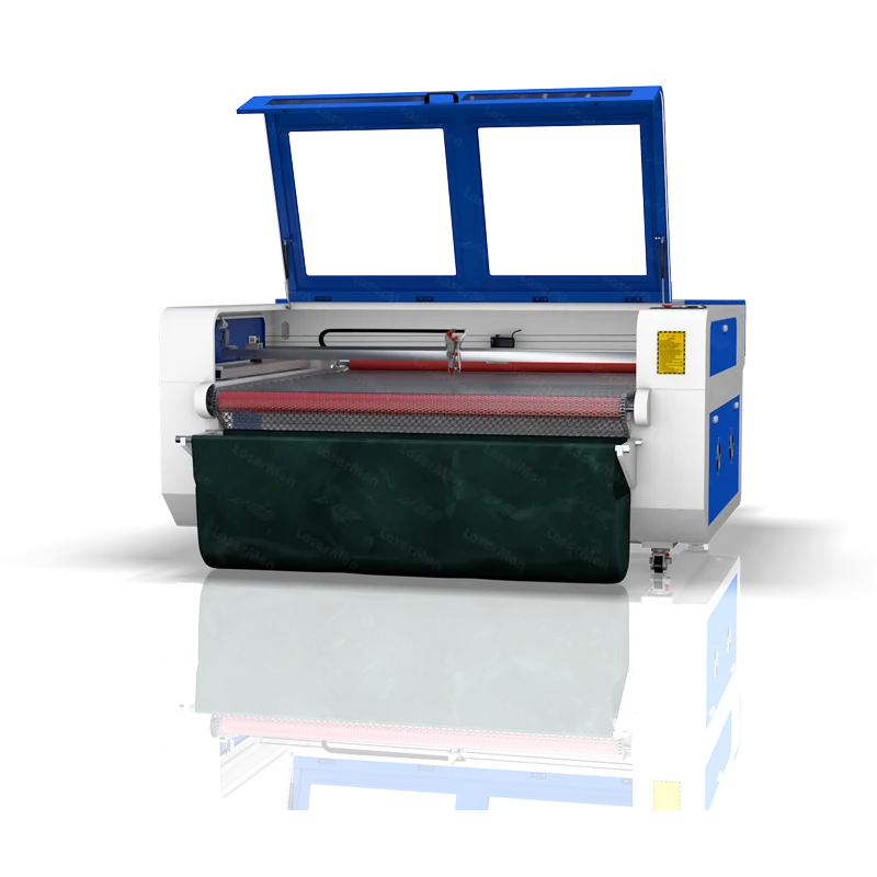 LaserMen CO2 Fabric laser cutting machine for 1600 width roll fabric cutting with fast speed