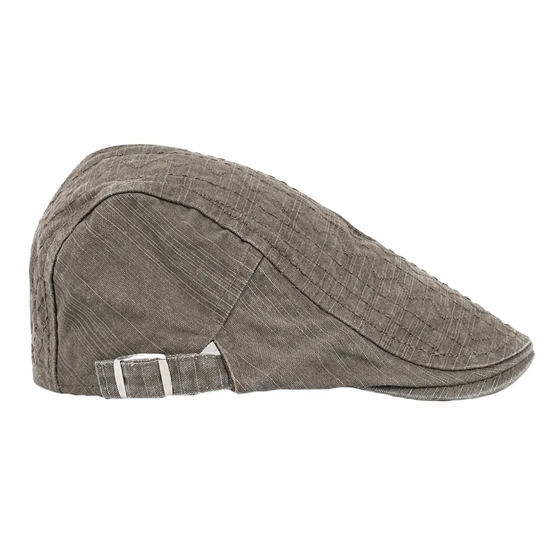 Spring Summer Beret Hat For Men Solid Black Gray Cotton Flat Peaked Herringbone Cap Women Outdoor Sun Ivy Hat Retro Newsboy Cap