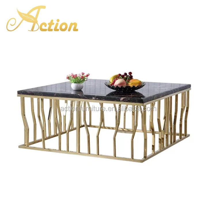 Industrial Modern Mirrored Glass Rectangle Stainless Steel Wedding Center Table And Chairs Living Room Center Table