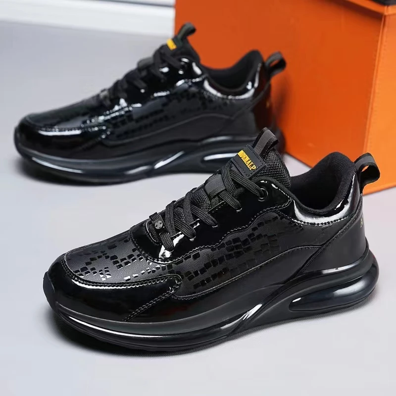 Factory wholesale  Autumn Leather noctilucent sports Casual Shoescushion breathable Lightweight sports running shoes