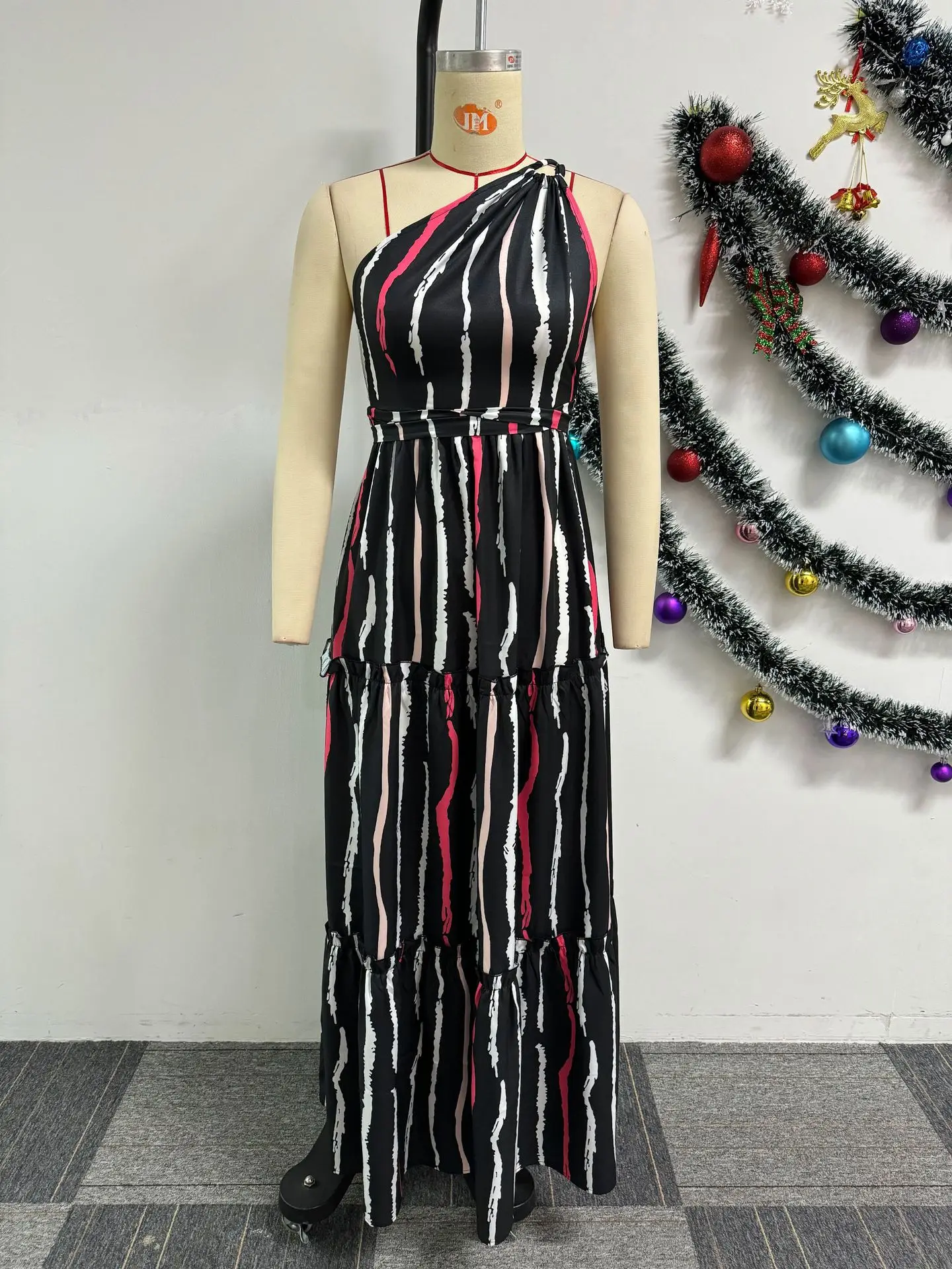 Women Camisole Oversized Dresses Summer Casual Maxi Dresses Strap Pocket Loose Backless Big Swing Striped Long Dresses
