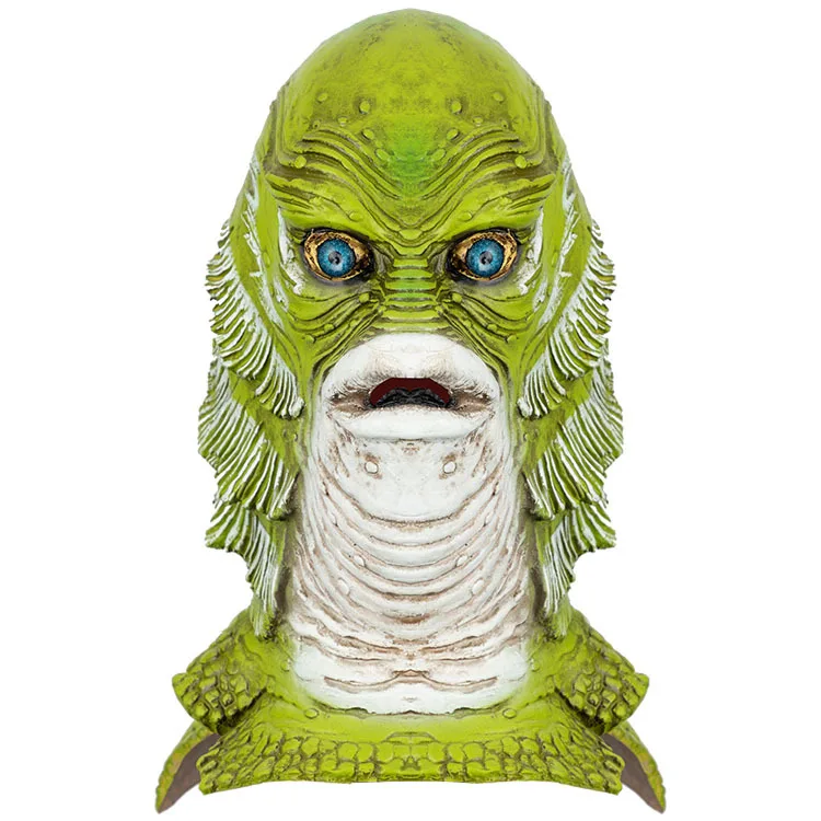 Halloween Latex Mask Headgear Hellboy Green Fish Monster Headgear Bar Dance Cosplay props
