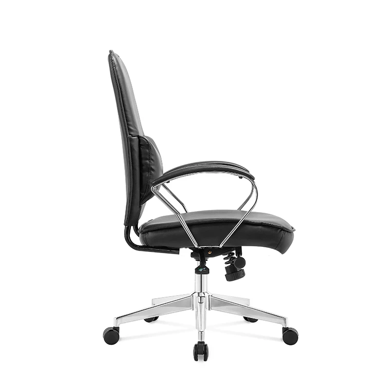 NOEL PU ergonomic mid back leather modern office chair for sales office furniture chairs office desk and chair set