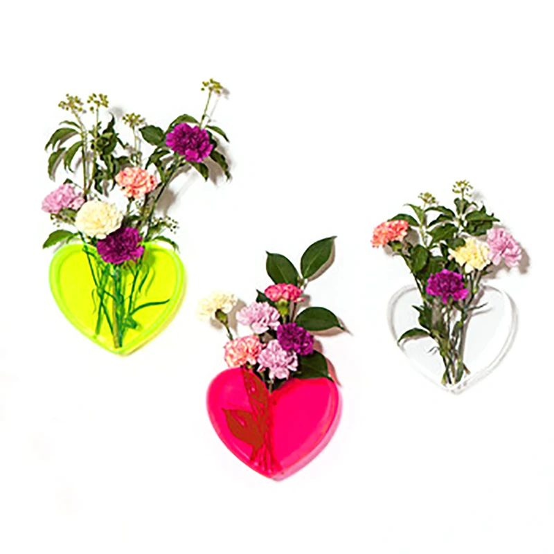 Clear Heart Shape Flower Vase Acrylic Vase Centerpieces