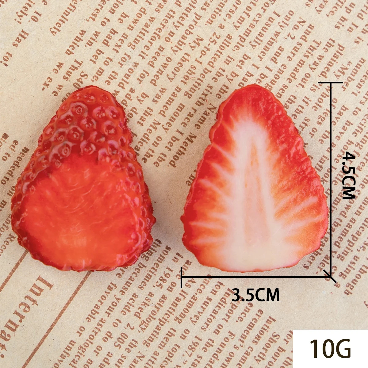 PVC Realistic Display Small Faux Strawberry Flesh Slices Decor Fruits Fake Dessert Food Model Simulation 3D Fruit Cake Waffle