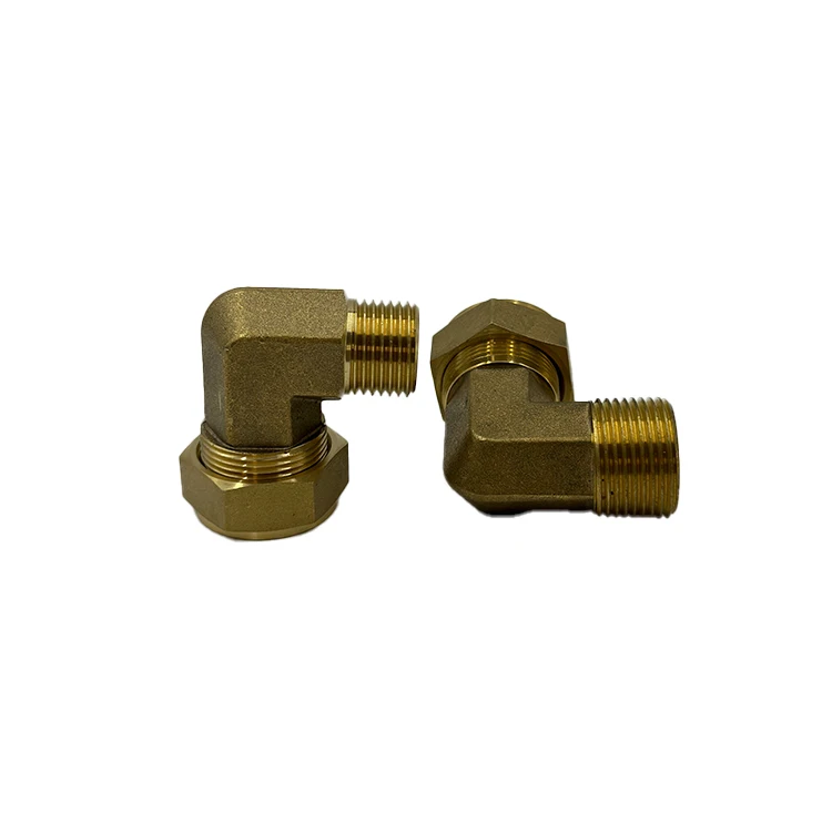 Compact Brass Fittings 90-Degree Connections Solar Energy Installations Externally Threaded Brass Elbow