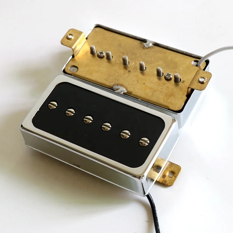 Donlis Opn Brass Cover P90 Humbucker Size LP Guitar Pickup With Alnico 5 Magnet bar for Custom Pickups