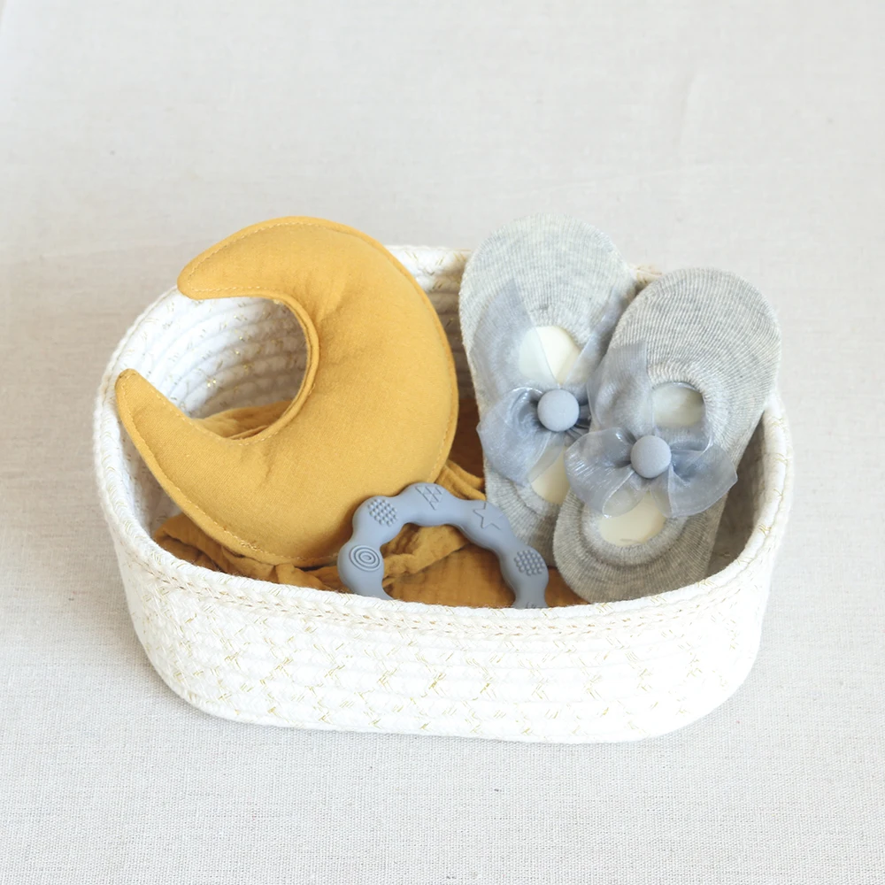 Cute Baby Supplies Basket Rope Cotton Storage Cotton Rope Storage Basket