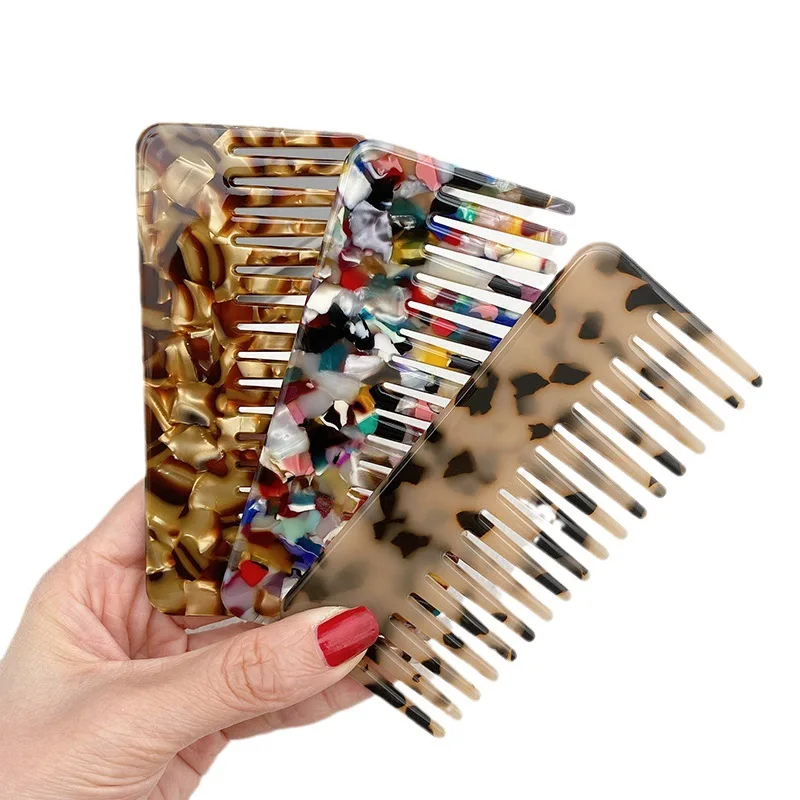 Custom Korean Retro Hair Comb Female Acetic Acid Plate Portable Washing Gift Fine Looking Comb