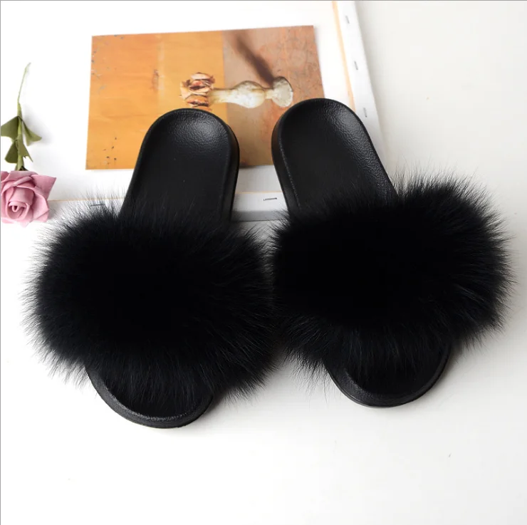 
Wholesale Handmade Pvc Women Slippers Custom Fur Slides 