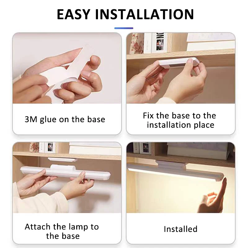 Hanging Magnetic Led Table Lamp USB Rechargeable Magnetic Lamp with Touch Control Adjustable Color Temperature Led Magnetic Lamp