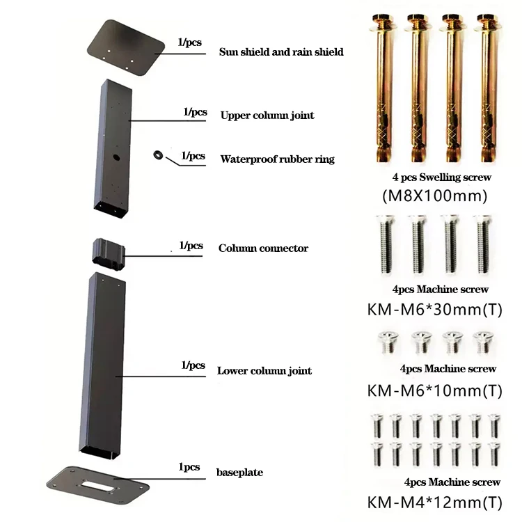 Fisher APP controlled 32A pedestal 3-phase 22KW EV charger ev charger pedestal Walbox Stand