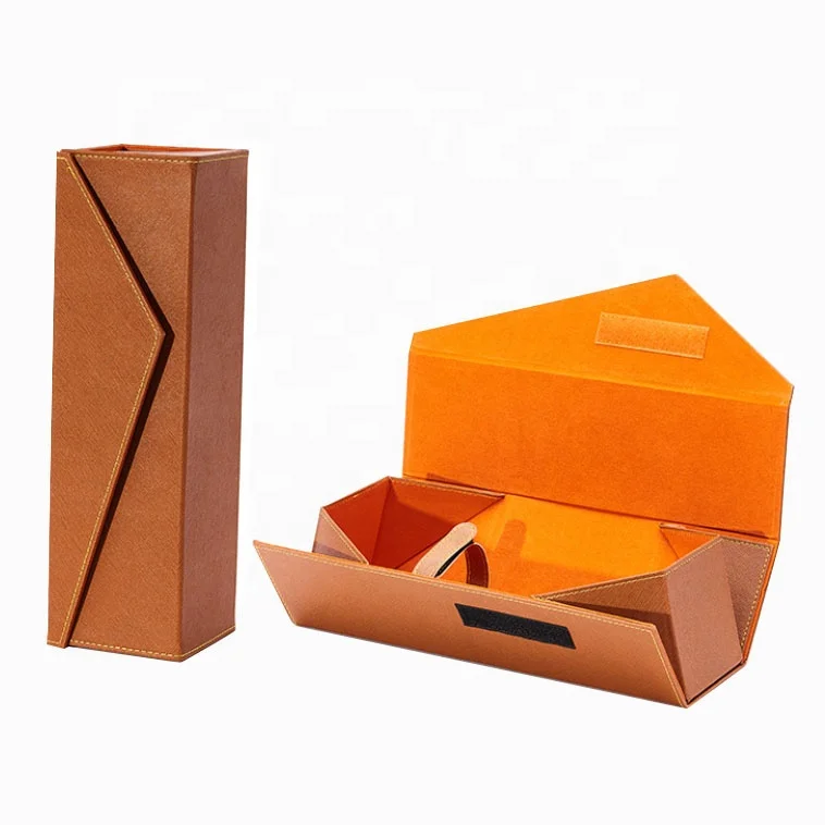 PU Leather Wine Bottle Case Glasses Case Shipping Box Packaging Storage Gift Box