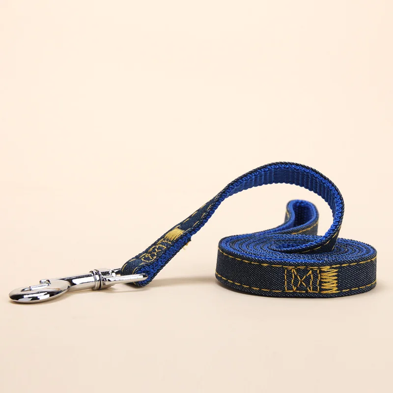 Denim Sewing Cloth Explosion-Proof Multi-Color Optional Dog Chest Harness Traction Rope Set Pet Leash