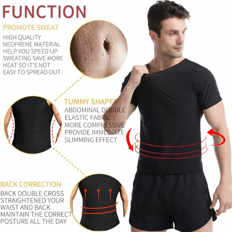 Ship Within 3 Days Workout Men Body Shaper Sweat Sauna Suits Heat Men Sauna Sweat Shirts