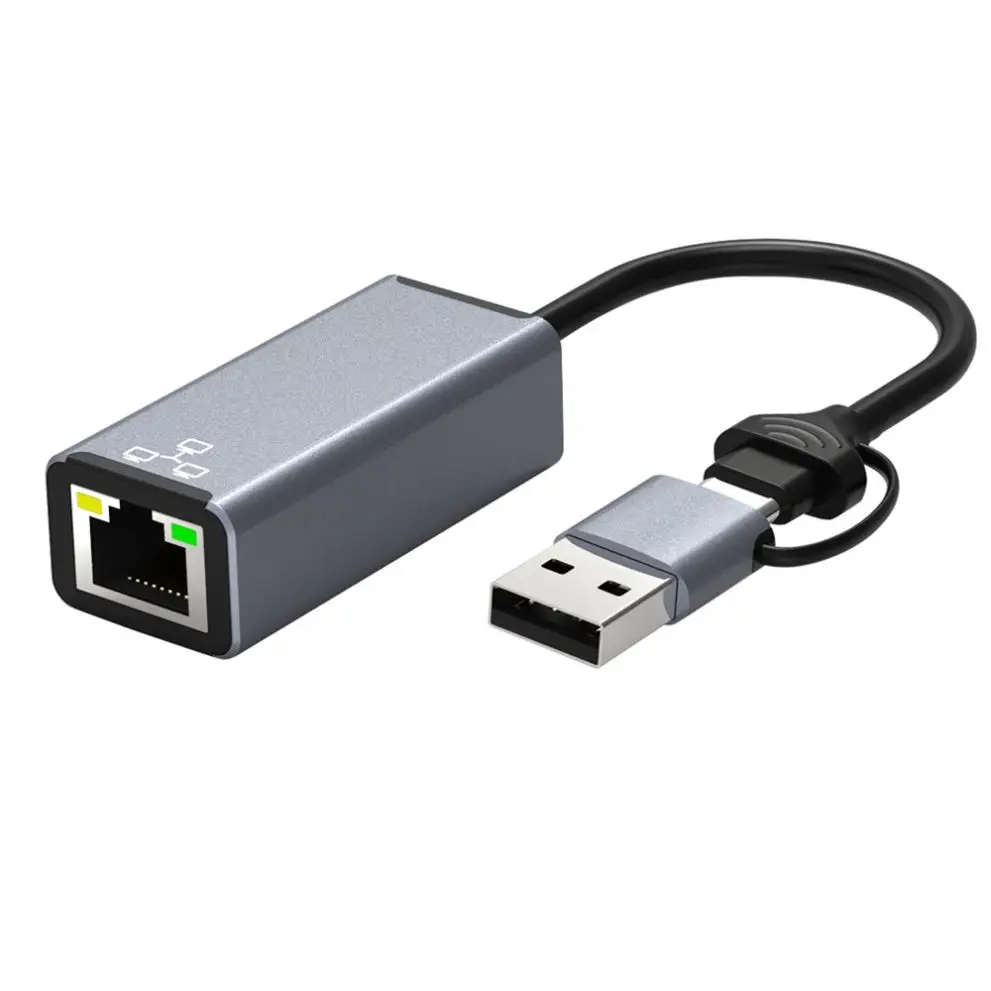 100M  2in1 usb 3.0 Type c to RJ45  ethernet adapter
