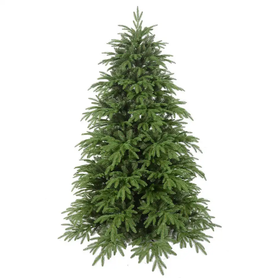 2023 Factory Price Green Color 7ft PE PVC Hardneedle Lighted LED Prelit Christmas Tree