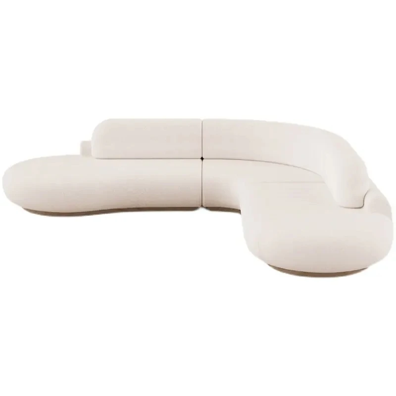 High quality Nordic simple arc fabric creative sofa Light luxury beauty salon store reception shaped leisure sofa