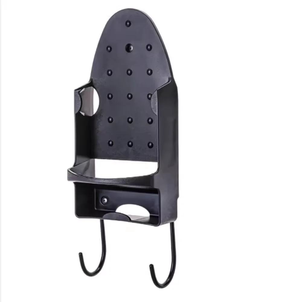 Steam Electric Iron Plastic Storage Rack For Wall, Wall Mounted Steam Generator Storage Shelf Container With 2 Hooks