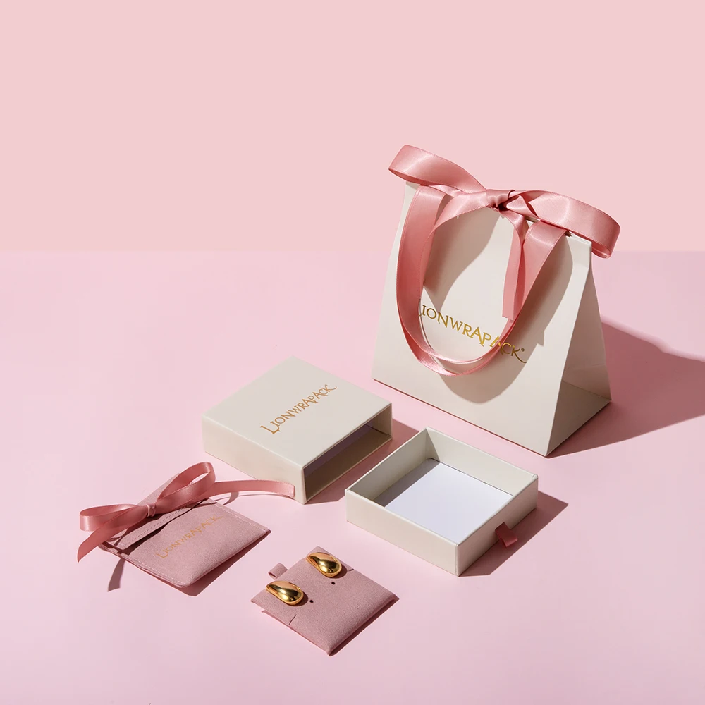 Lionwrapack изготовленный на заказ логотип напечатанный выдвижной ящик бумажная Серьга ожерелье подарочная упаковка коробки ювелирные изделия
