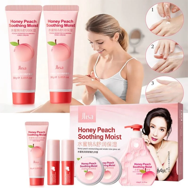 Peach Extract Chemical Peel For Face Skin Care Sets Of Men Beauty Set Hand Cream Foot Cream Body Lotion Lip Balm body care set