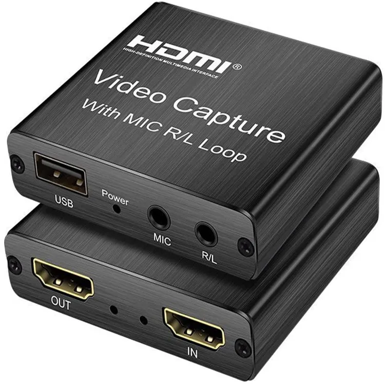 Карта захвата, 4K USB2.0 Карта видеозахвата USB 2,0 HDTV видео захвата запись коробка с Mic дужка, оборот в минуту (R/L для PS4 игра для записи DVD Liv