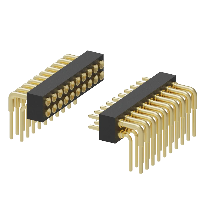 Denentech Concave Bottom Type 1.27mm Pitch Single Row H4.0mm DIP with Location Female Pogo Pin Connector