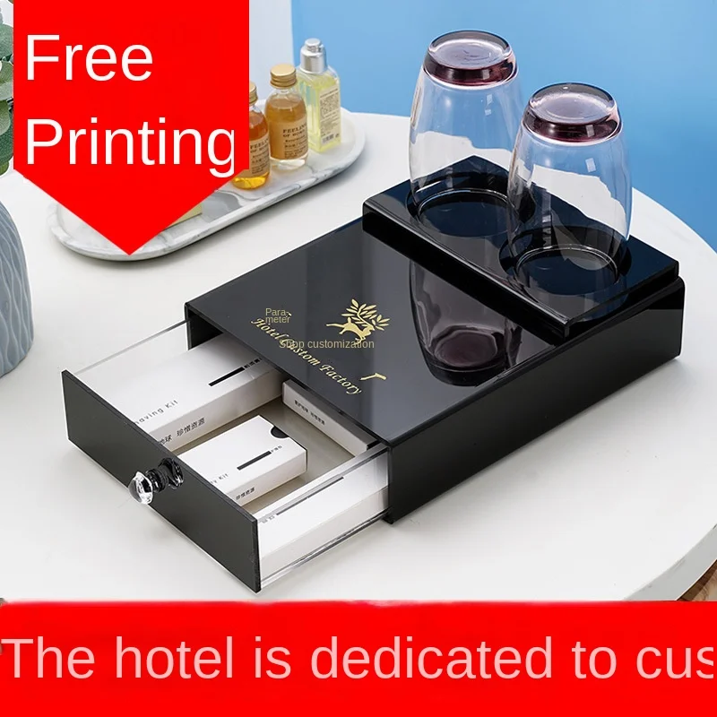 Hotel dental box acrylic hotel toiletries Room consumable tissue tray remote control storage