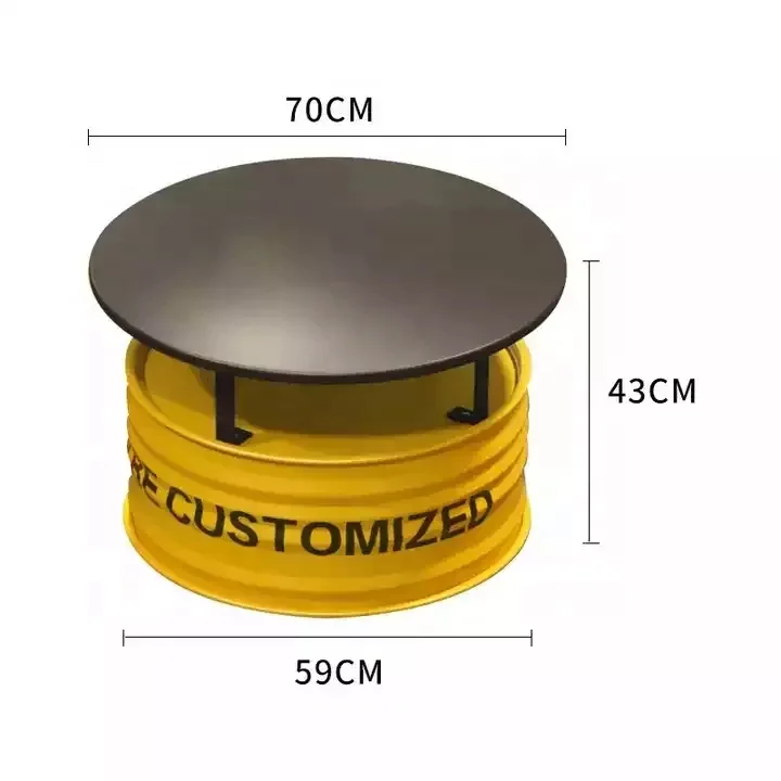 Industrial Style Bar Table And Chair Set KTV Sofa Metal Iron Oil Drum Design Upholstered Bar Stools Personalized