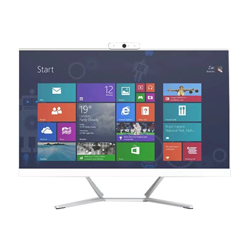 2024 New Desktop Computer Low Cost 23.8 Inch Intel I7-12700H Cpu 32Gb Ram 1Tb 2Tb Ssd With Camera All In One Pc Black Business