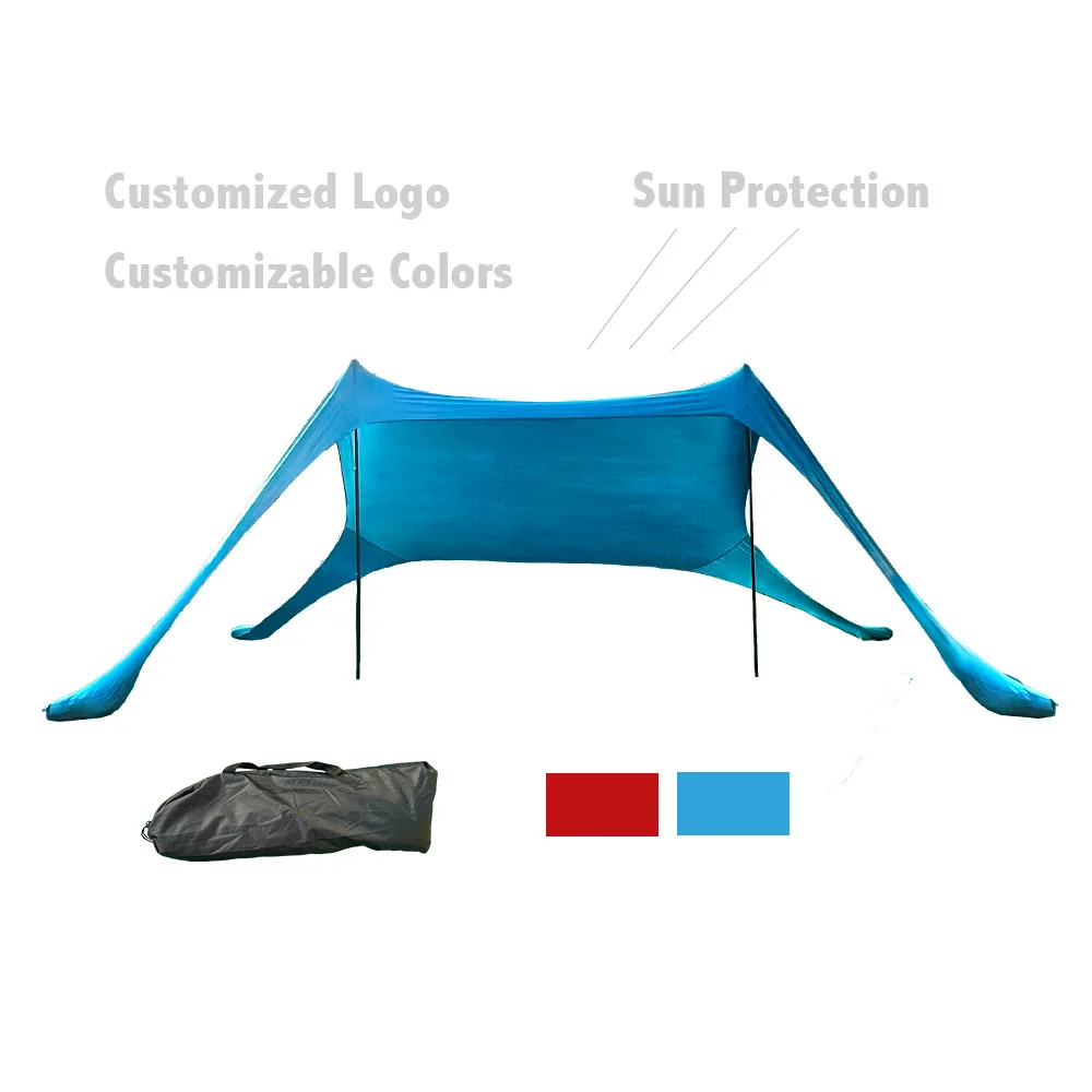 Custom Adjustable Single Layer Portable Beach Tent Lightweight Umbrella for Sun Shade and Travel Shelter Outdoor Use