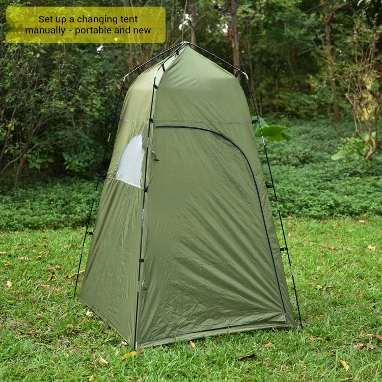 Outdoor Portable Mobile Toilet with Fully Shaded Shower Tent Waterproof Oxford Fabric for  Changing Clothes Bathing