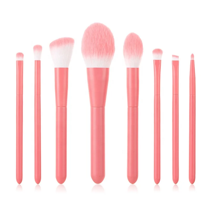 8pcs makeup brush set Macaron Red Crabapple makeup Kit Beauty makeup brushes Portable factory custom logo Private label