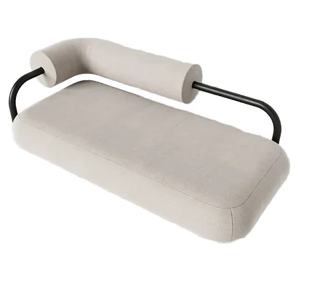 Italian Minimalist Luxury Leisure Sofa Single Extendable Fabric Chair with Creative Design for Modern Villa Balcony Lounge
