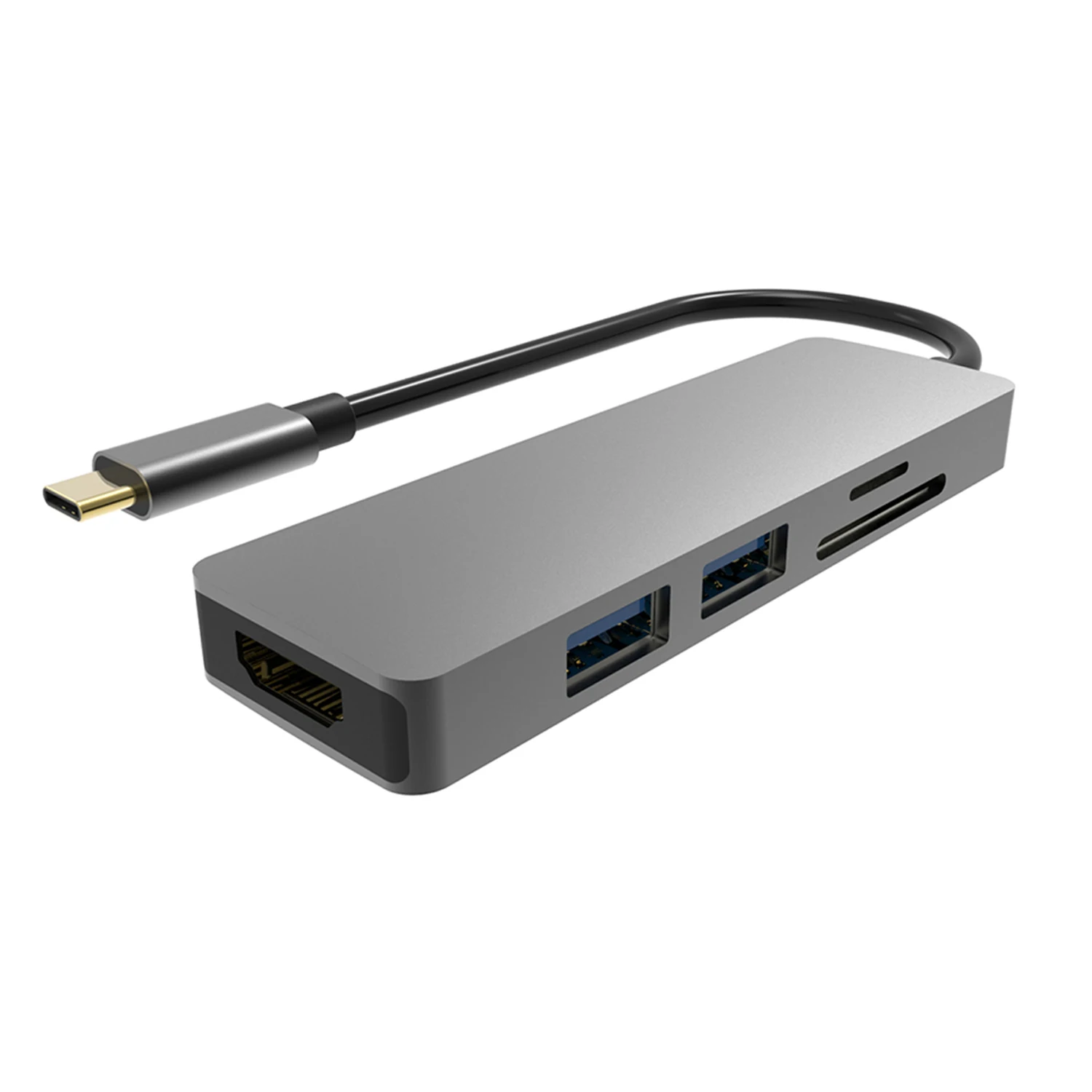 5 In 1 USB Type C Hub with HDMI TF Card Reader USB Type A Adapter Male To Female 8K Audio Extender for Laptop