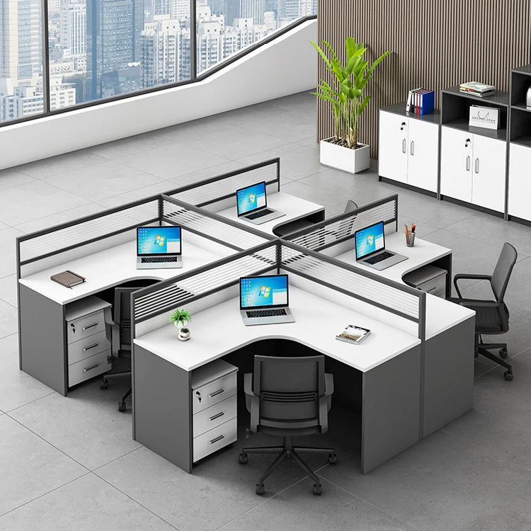 Soundproof Modern Modular Cubicle Workstation Desk Staff Working Station Ideal for 3 or 4 or 5 Person Office Desks