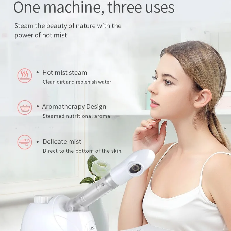 Beauty Facial Steamer with Magnifying Magnifier Lamp Plastic Electric Luxury Professional 2 in 1 CE Nano Face Electrical