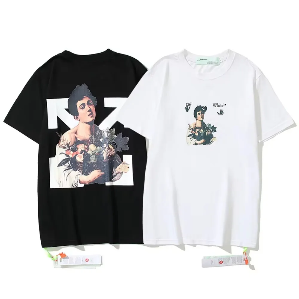 New Offs Wholesale High-quality 100% Cotton White Custom Brand Men T-shirts with Print Short Sleeve Unisex White T-shirt