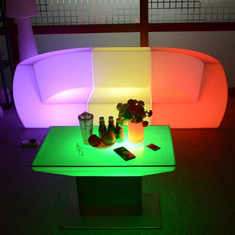 Кубический секционный диван с изменением цвета ночники RGB для дворика Длинные диваны подсветкой мебель стола