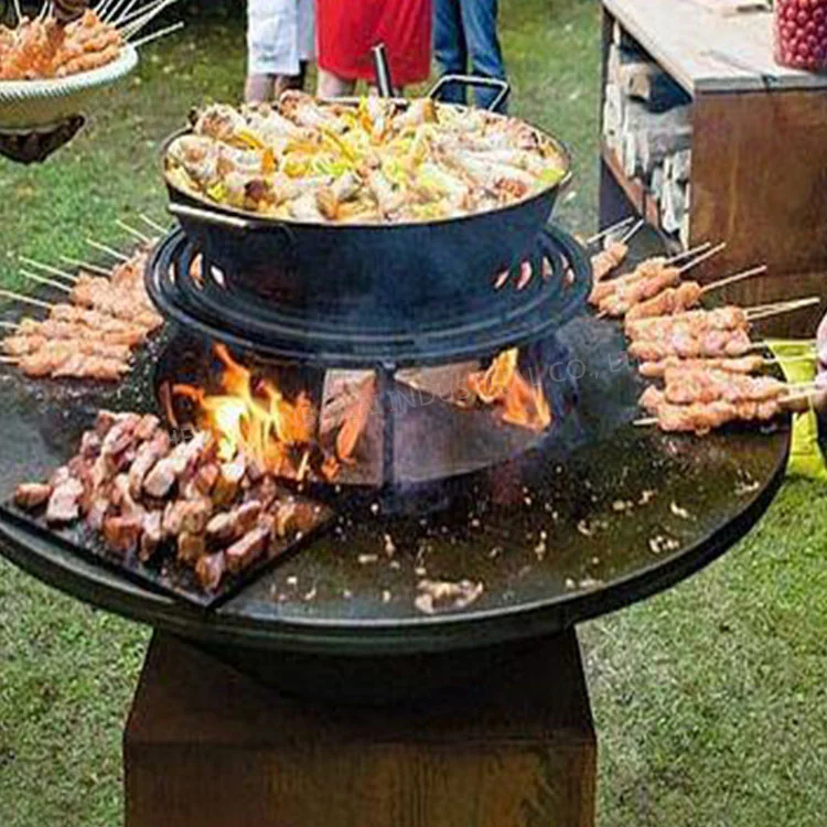 Corten bbq fire pit corten steel fire pit bbq grills outdoor rust corten bbq pit