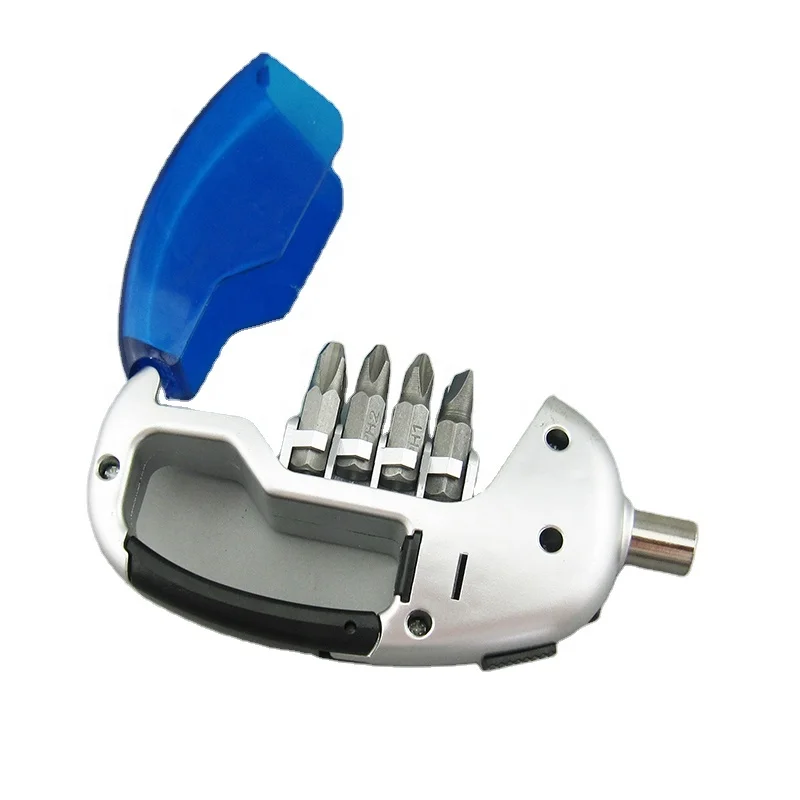 8 in 1 mini multi-funciton screwdriver bit tool kit set with led flash light and level and 1M tape measure