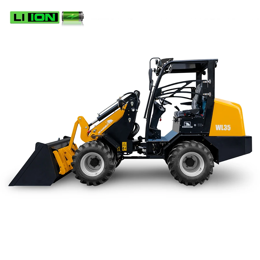 Electric Wheel Loader WLE35 Farm machinery 1.2ton 1 ton mini radlader Lithium battery mini front loader