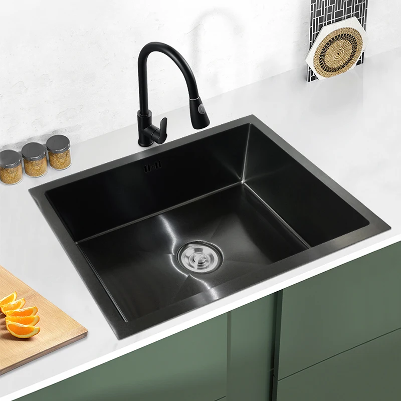 LW-5843S Best selling single bowl SUS304 stainless steel 16 gauge granite restaurant kitchen handmade ss sink