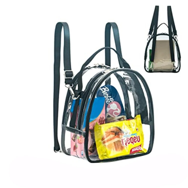 PVC Transparent School Bag for Women Men See Through Large Capacity Backpack Solid Clear Travel Back Bag 2022